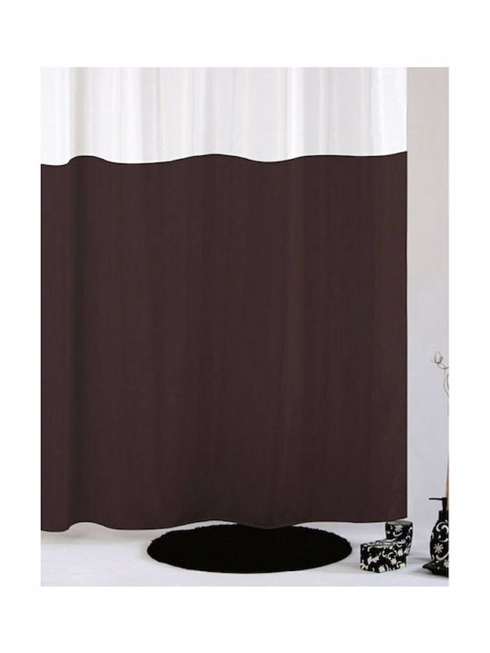 Import Hellas Kourtina Baniou ufasmatini Dobblo Kafe me Trouks 180x200cm